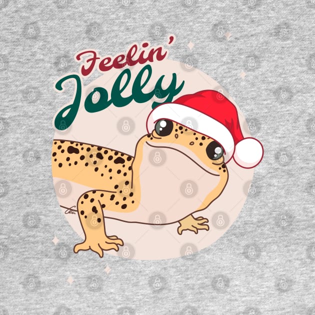 Snake Eyes Eclipse Leopard Gecko, Christmas Edition! Feelin Jolly! Green BG by anacecilia